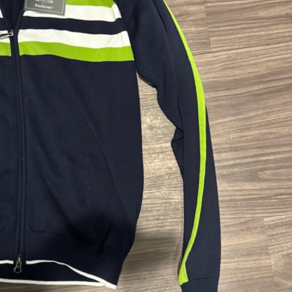 Brooks Brothers ProSport Men’s Large Golf Jacket Navy Green Zip Up - Picture 4 of 5